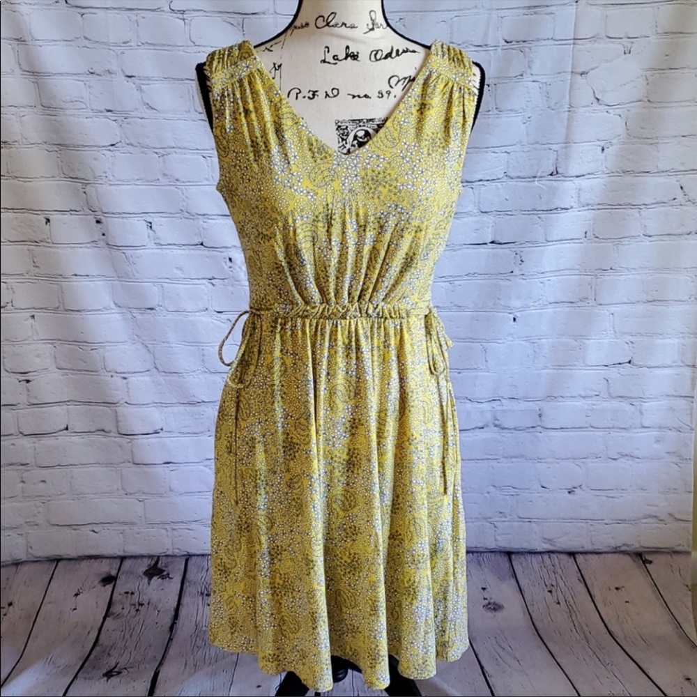 Cynthia Rowley yellow floral dress w/ pockets!